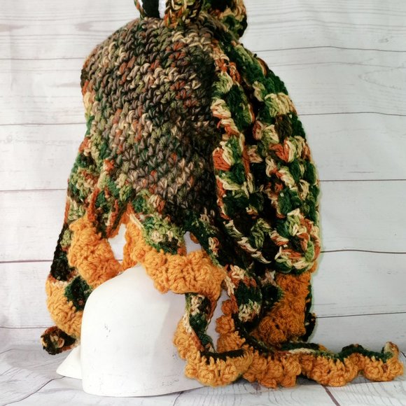 Crochet Camouflage Octopus Hat adult Size main image 4